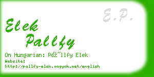 elek pallfy business card